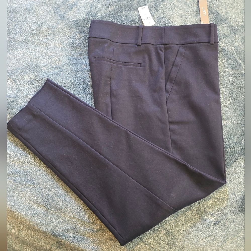 LOFT Marisa Skinny Slacks, Navy size 12